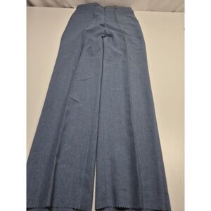 Racquet Club Dress Pants Mens 32x36 Blue Poly Wool Flat Front Unhemmed NWT